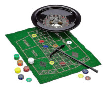 Roulette Set 27cm - Set med Roulette Hjul Filt Rake och Kulor - Kasinospel