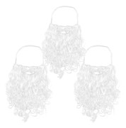 Santa Hats Santa Beard and Santa Wig Christmas Decorations Christmas Hat Beard and Wig Set for Adults Family Parties Gifts Fancy Novelty Costume Dress 3x Santa Beards