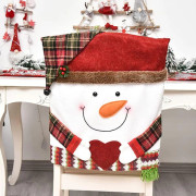 Set of 2 Christmas Chair Covers Santa Claus Snowman Reindeer