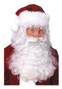 Professional Quality White Santa Claus Wig, Beard and Eyebrow Set-FM-
