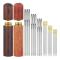 12 Pcs Double Hole Threading Needles, 9 Eye Sewing with 2 Wood