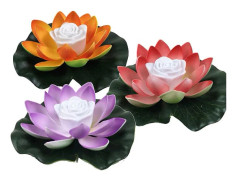 3 st LED Lotusljus, Konstgjord Lotus Flytande Ljus, Vattentät Flytande, Blomma Nattlampa