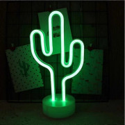 Kaktus LED Neon Sign Night Light, USB/Battery Party Kids Room Decor