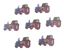 50 pcs DIY Wooden Buttons Tractors Printed Two Holes Fine-edged Buttons for Sewing Scrapbooking Hand-painted Shoes and Hats