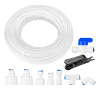 20m Universal Water Pipe Connection Set, Refrigerator Osmosis Water Supply Hose Connection, Water Filter Connection (1/4\", 1/2\", 3/4\")