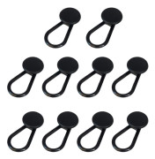 10 Buttonhole Extenders Elastic Waist Extender 2.5-5cm No Sewing for Jeans Pants Black