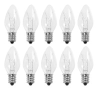 Replacement E12 Warm Light Bulbs for Home Use 10pcs C7 Electric Candle Lamps Transparent transparent 5.5x2cm