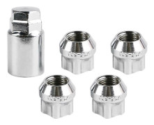 4 st Krom M14x1,5 Stöldskydd Hjulmutter Konisk Säte Hjul Lås+Nycklar För Model S/3/ Hjul