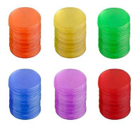 300 st plastbrickor Pro Count Bingo Chips Markörer för bingospelkort Speltillbehör (blå + röd + gul + grön + lila + orange, 50 st av varje)