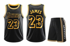 #23 Lebron James Basketbollströja Set Lakers Uniform för Barn Svart