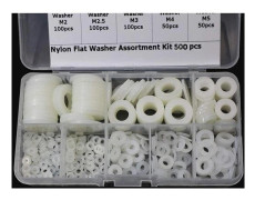 Plastbrickor, nylonmellanlägg, M2, M2.5, M3, M4, M5, M6, M8, M10, bricka för mekanik, 500 st