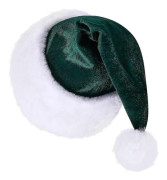 Plyschig julmössa med vit brätte för semesterfester, kärleksfulla nyårsfester, cosplay-tillbehör dark green