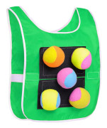 Barn Stickys Balls Väst Spelset Barn Dodgeball Spel Stickys Tröja Västar Set Med 4/5 Bollar Utomhus Rolig Fånga Kasta Leksak Green