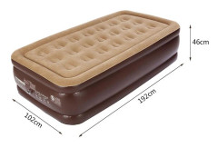Enkelperson 192*102*43cm Förtjockad Campingmatta Fritid Kontor Luftbädd Utomhus Luftmadrass Uppblåsbar Kudde Med Pump Dekor brun
