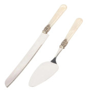 2 st Bröllopstårta Kniv och Serveringsset Akryl Handtag Dessert Pizza Spade Födelsedagskalas Bestick Julklapp Tårta Tillbehör Verktyg