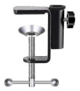 2st Justerbar 0-50mm Arm Skrivbordsklämma Bordslampa Klämhållare Metallstativ - Svart (hs)