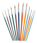 A set of 12 brushes, 100% pure goat hair, suitable for graphic design, DIY, decoration and creative recycling.