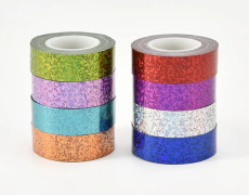 Rullar Holografisk Washi Tejp för Dekoration Dekorativ Tejp för Hantverk Vattentät Washi Tejp Glitter Washi Tejp DIY för DIY Hantverksmaterial