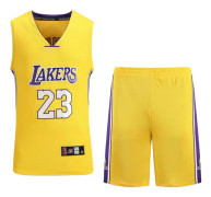 #23 Lebron James Basketlinnet Set Lakers Uniform för Barn Gul (f2) Yellow 26 26 Yellow