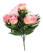 BUKETT MED 10 BLOMMOR MIX AMARYLLIS ROS LJUSROSA