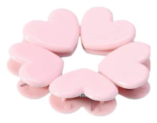5 Pieces Cute Pink Heart Shaped Memo Clips Photo Clips Plastic Paper Clips for Office Supplies Store Office School-FM-