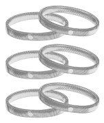 3 par ärmstrumpband Halkfria skjortärmshållare Strumpeband Stretch Metallarmband Ärm Silver Silver