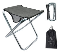 36x32x40CM 16 tum Stor Hopfällbar Pall med Bärväska, Aluminiumlegeringsfäste, Lättvikt, Lastkapacitet upp till 150 kg (1 st, Grå)