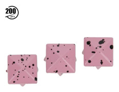 200 pcs Pyramid Studs Clothing Bag Decorative Accessory Metal Pyramid Studs 10mm Pink Base and Black Tip