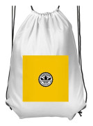 Gympapåse | Lätt Träningsväska för Vuxna Vit Vuxen Gul minimalistisk design med vintageinspirerad rund logotyp vit Vuxen