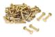Chicago Binding Screws, 30 Set Brass Plated Carbon Steel Binding Screws Post Binding Screws, Brass Tone, 0.20x0.98in/5mmx25mm