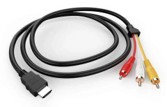 HDMI till RCA-kabel, 1,5 m HDMI till 3RCA-kabel Ljud Video AV Komponent Konverter Adapter Kabel