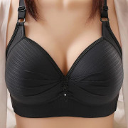 Plus Size BH Utan Stålband Tunn BH Push Up Lift Bralette Toppar black 46/105BC