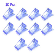 Akryl Nagelklipp Transparent Gel Snabbt Byggande Nageltippar Klämmor Nagelförlängning UV-klämmor Manikyr Konst Builder Verktygssats 10 Pcs Blue