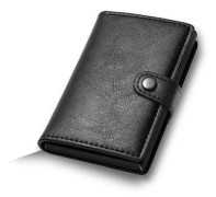 Kreditkortshållare i kolfiber Plånbok Män Rfid Smart Metall Tunn Slim Pop Up Minimalistisk Plånbok Liten Svart Plånbok Metall Vallet Black