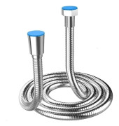 Dusch slang 5M extra långa duschhuvud slangar i rostfritt stål, med massiv mässingskontakt, universal, anti-burst, kromfinish.(500 cm)