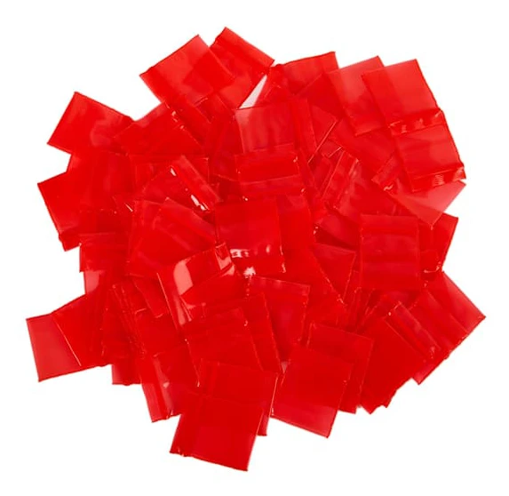 [HT]100 st. plastförpackningspåsar Ziplock Pillerförpackningspåsar Ne Red