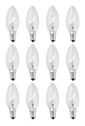 12x Lampa 40W E14 Ljuskälla Klar Vit Klassisk Glödlampa STOL