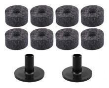 Trumcymbalplattor Cymbalfiltplattor Förhindrar metallkollision Grå 3,8x2,6cm 8-pack 3.8x2.6cm Black