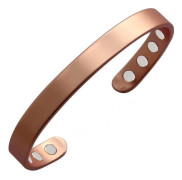 Massivt koppararmband justerbart med 8 magneter (bronsfinish) Passar män och kvinnor