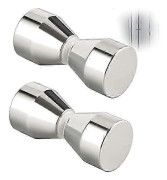 2 st duschdörrhandtag - silver aluminiumlegering - för duschdörrar, glas