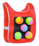 Barn Stickys Balls Väst Spelset Barn Dodgeball Spel Stickys Tröja Västar Set Med 4/5 Bollar Utomhus Rolig Fånga Kasta Leksak Red