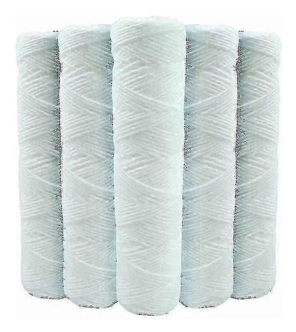 Set med 5 spiralformade vattenfilterpatroner Anti-sediment 9 tum 3/4 - 5 mikron Kompatibel med 10 tums filter Tillverkad i