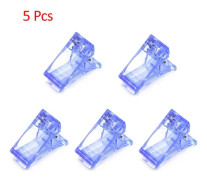 Akryl Nagelklipp Transparent Gel Snabbt Byggande Nageltippar Klämmor Nagelförlängning UV-klämmor Manikyr Konst Builder Verktygssats 5 Pcs Blue