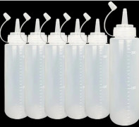 x Salladssåsflaskor Plast såsflaska 240 ml. Klämflaska 8 oz Idealisk för salladssås Salladssås Kryddor Ketchup. Senap. Majonnäs