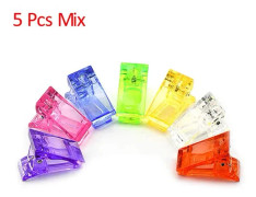 Akrylnagelklämma Transparent Gel Snabbt Byggande Nageltippar Klämmor Nagelförlängning UV-klämmor Manikyr Konstbyggarverktygssats 5Pcs Mixed