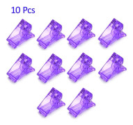 Akryl Nagelklipp Transparent Gel Snabbt Byggande Nageltippar Klämmor Nagelförlängning UV-klämmor Manikyr Konst Builder Verktygssats 10 Pcs Purple