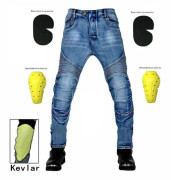 Motorcykeljeans, retro avslappnade anti-fallbyxor, stretchcykelbyxor, Kevlar-rivtåliga motorcykelbyxor