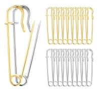 Stora säkerhetsnålar 20 stycken Säkerhetsnålar Kraftiga säkerhetsnålar Kraftiga filtnålar Nåldynor Sytillbehör Tillbehör Guld Silver Clips