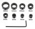 Borrbegränsare Set 3-16mm med Sexkantnyckel Bit Begränsningsring Spiralborr Positioneringsring Verktyg Ac Black