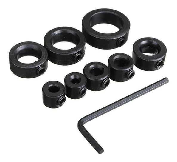 Borrbegränsare Set 3-16mm med Sexkantnyckel Bit Begränsningsring Spiralborr Positioneringsring Verktyg Ac Black